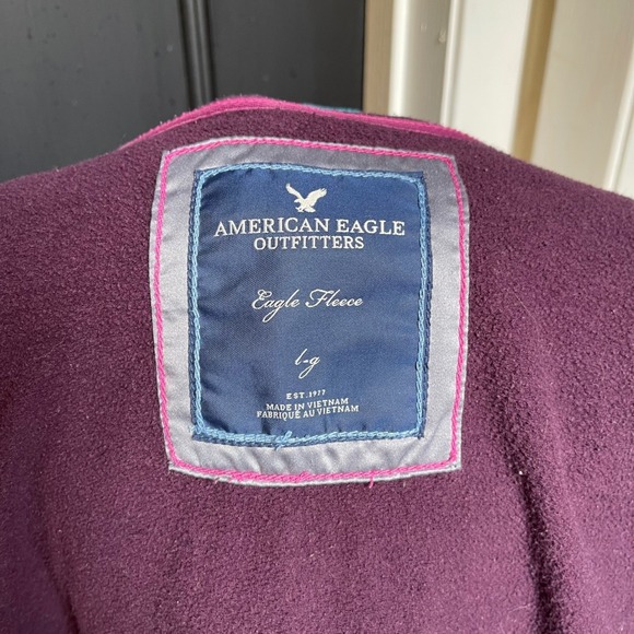 Vintage y2k 2000 Womens Purple American Eagle Logo Full Zip Hoodie Medium - Picture 11 of 12